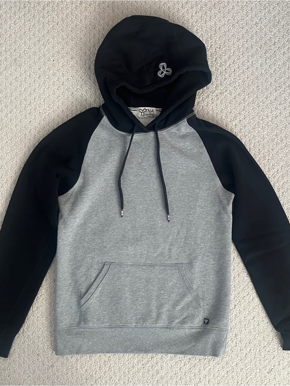 TNA Two-Tone Black & Gray Raglan Hoodie